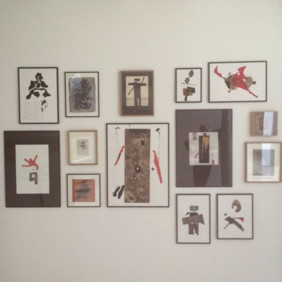 In Azzedine Alaïa's atelier in Paris, one group of collages by the poet Adonis. Credit Donatien Grau
