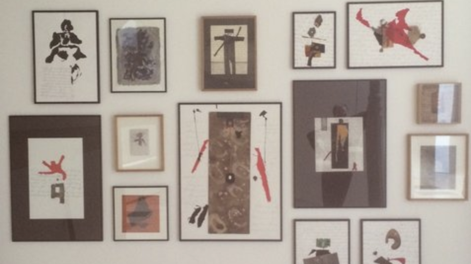 In Azzedine Alaïa's atelier in Paris, one group of collages by the poet Adonis. Credit Donatien Grau