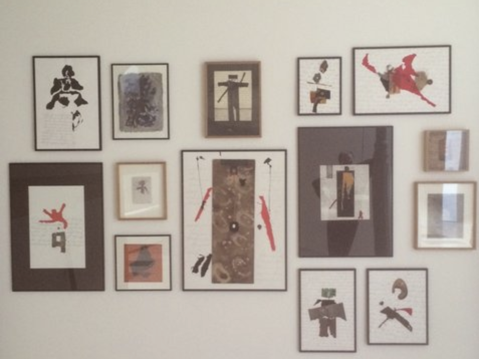 In Azzedine Alaïa's atelier in Paris, one group of collages by the poet Adonis. Credit Donatien Grau