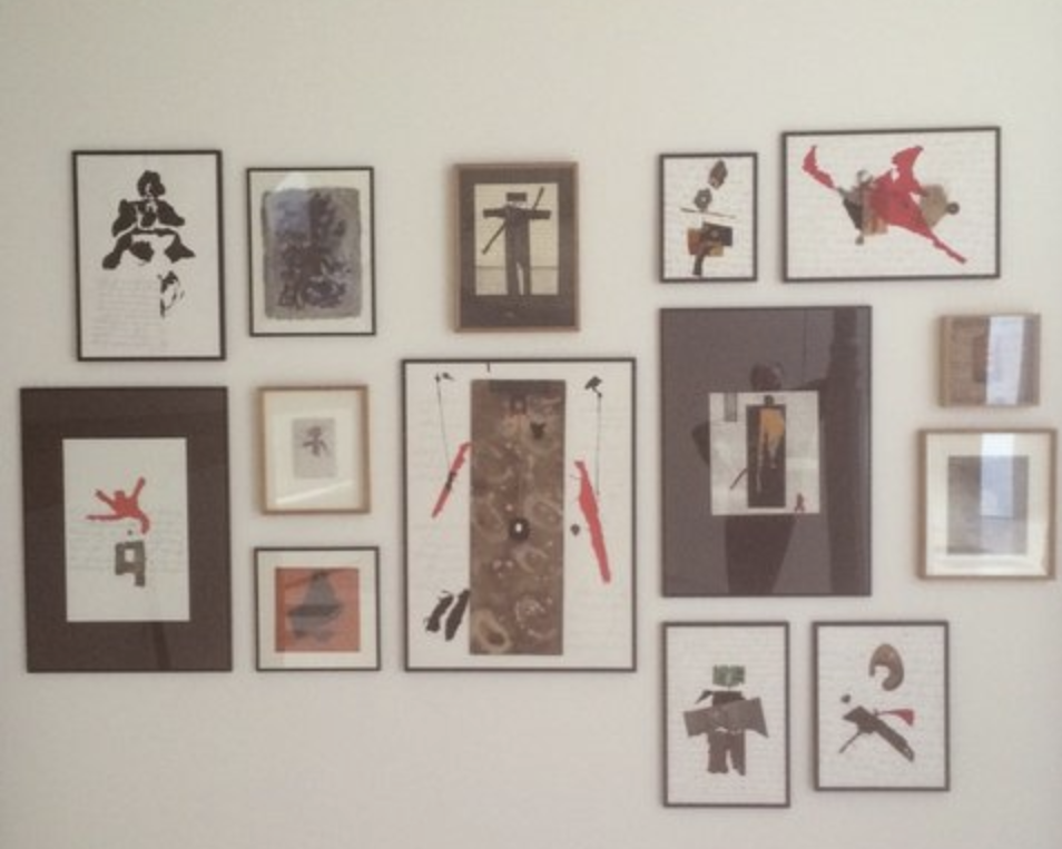 In Azzedine Alaïa's atelier in Paris, one group of collages by the poet Adonis. Credit Donatien Grau